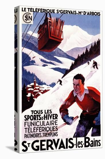 St. Gervais-Les-Bains, France - SNCF Railway Cable Car Promo Poster-Lantern Press-Stretched Canvas