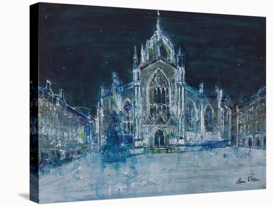 St Giles at Night-Ann Oram-Stretched Canvas