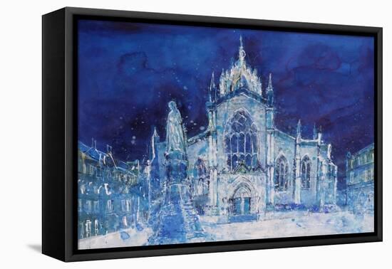 St Giles at Night-Ann Oram-Framed Stretched Canvas