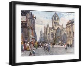 St. Giles's Cathedral from the Lawnmarket-John Fulleylove-Framed Giclee Print
