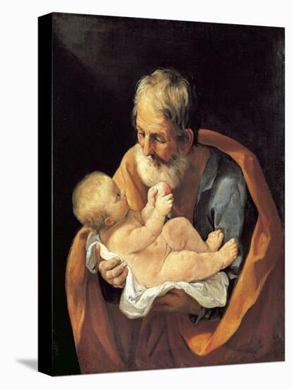 St Giuseppe and Christ Child-Guido Reni-Stretched Canvas