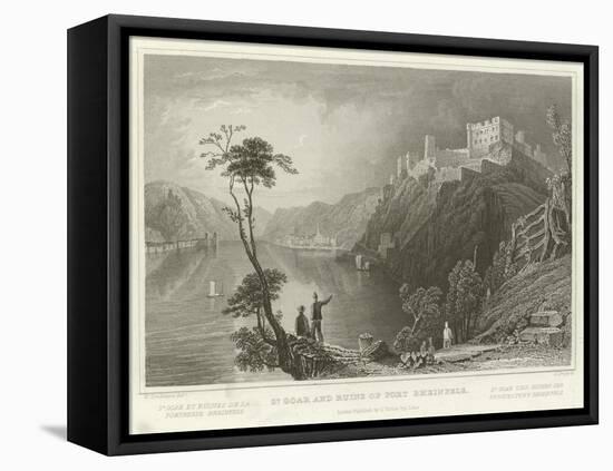 St Goar and Ruins of Fort Rheinfels-William Tombleson-Framed Stretched Canvas