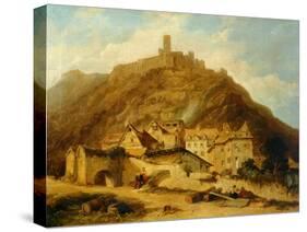 St Goar on the Rhine-Charles Tomkins-Stretched Canvas