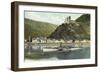 St. Goarshausen Rhein, Burg Katz, Wasserblick, Dampfer Undine-null-Framed Giclee Print