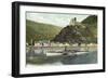 St. Goarshausen Rhein, Burg Katz, Wasserblick, Dampfer Undine-null-Framed Giclee Print