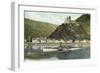 St. Goarshausen Rhein, Burg Katz, Wasserblick, Dampfer Undine-null-Framed Giclee Print