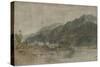 St Gothard and Mont Blanc Sketchbook [Finberg LXXV], Bonneville and the River Arve-J. M. W. Turner-Stretched Canvas