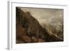 St Gothard and Mont Blanc Sketchbook [Finberg LXXV], Chamonix: Mont Blanc and the Arve Valley-J. M. W. Turner-Framed Giclee Print