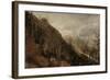 St Gothard and Mont Blanc Sketchbook [Finberg LXXV], Chamonix: Mont Blanc and the Arve Valley-J. M. W. Turner-Framed Giclee Print