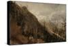 St Gothard and Mont Blanc Sketchbook [Finberg LXXV], Chamonix: Mont Blanc and the Arve Valley-J. M. W. Turner-Stretched Canvas