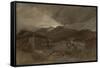 St Gothard and Mont Blanc Sketchbook [Finberg LXXV], Les Contamines, Dawn-J. M. W. Turner-Framed Stretched Canvas