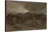 St Gothard and Mont Blanc Sketchbook [Finberg LXXV], Les Contamines, Dawn-J. M. W. Turner-Stretched Canvas