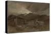 St Gothard and Mont Blanc Sketchbook [Finberg LXXV], Les Contamines, Dawn-J. M. W. Turner-Stretched Canvas