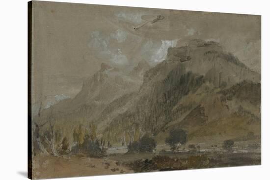 St Gothard and Mont Blanc Sketchbook [Finberg LXXV], Near Bonneville, Looking Towards Mont Blanc-J. M. W. Turner-Stretched Canvas