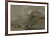 St Gothard and Mont Blanc Sketchbook [Finberg LXXV], Near Bonneville, Looking Towards Mont Blanc-J. M. W. Turner-Framed Giclee Print