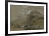 St Gothard and Mont Blanc Sketchbook [Finberg LXXV], Near Bonneville, Looking Towards Mont Blanc-J. M. W. Turner-Framed Giclee Print