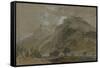 St Gothard and Mont Blanc Sketchbook [Finberg LXXV], Near Bonneville, Looking Towards Mont Blanc-J. M. W. Turner-Framed Stretched Canvas