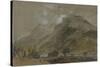 St Gothard and Mont Blanc Sketchbook [Finberg LXXV], Near Bonneville, Looking Towards Mont Blanc-J. M. W. Turner-Stretched Canvas