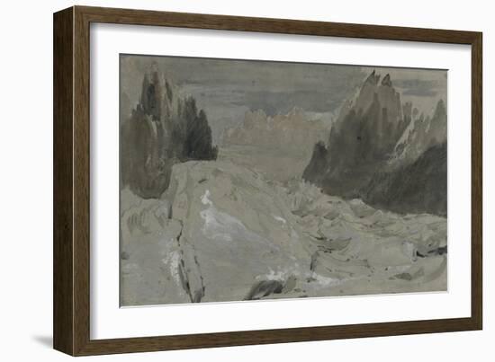 St Gothard and Mont Blanc Sketchbook [Finberg LXXV], the Mer De Glace-J. M. W. Turner-Framed Giclee Print