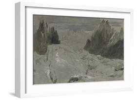 St Gothard and Mont Blanc Sketchbook [Finberg LXXV], the Mer De Glace-J. M. W. Turner-Framed Giclee Print
