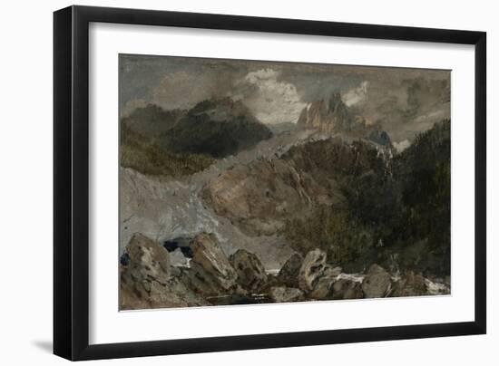 St Gothard and Mont Blanc Sketchbook [Finberg LXXV], the Source of the Arveyron-J. M. W. Turner-Framed Giclee Print