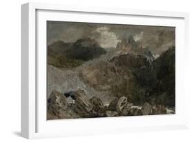 St Gothard and Mont Blanc Sketchbook [Finberg LXXV], the Source of the Arveyron-J. M. W. Turner-Framed Giclee Print