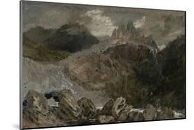 St Gothard and Mont Blanc Sketchbook [Finberg LXXV], the Source of the Arveyron-J. M. W. Turner-Mounted Giclee Print