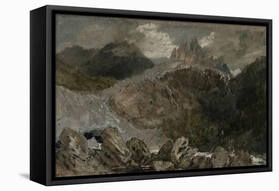 St Gothard and Mont Blanc Sketchbook [Finberg LXXV], the Source of the Arveyron-J. M. W. Turner-Framed Stretched Canvas