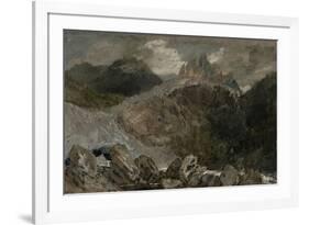 St Gothard and Mont Blanc Sketchbook [Finberg LXXV], the Source of the Arveyron-J. M. W. Turner-Framed Giclee Print