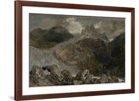 St Gothard and Mont Blanc Sketchbook [Finberg LXXV], the Source of the Arveyron-J. M. W. Turner-Framed Giclee Print