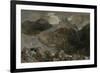 St Gothard and Mont Blanc Sketchbook [Finberg LXXV], the Source of the Arveyron-J. M. W. Turner-Framed Giclee Print