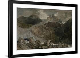 St Gothard and Mont Blanc Sketchbook [Finberg LXXV], the Source of the Arveyron-J. M. W. Turner-Framed Giclee Print