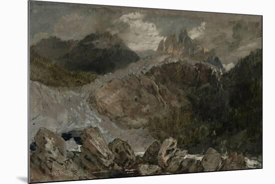 St Gothard and Mont Blanc Sketchbook [Finberg LXXV], the Source of the Arveyron-J. M. W. Turner-Mounted Giclee Print