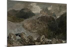 St Gothard and Mont Blanc Sketchbook [Finberg LXXV], the Source of the Arveyron-J. M. W. Turner-Mounted Giclee Print