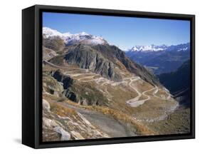 St. Gotthard Pass, with First Autumn Snow on the Mountains, in Ticino, Switzerland-Richard Ashworth-Framed Stretched Canvas