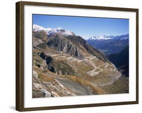 St. Gotthard Pass, with First Autumn Snow on the Mountains, in Ticino, Switzerland-Richard Ashworth-Framed Photographic Print