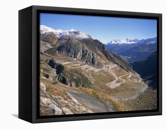 St. Gotthard Pass, with First Autumn Snow on the Mountains, in Ticino, Switzerland-Richard Ashworth-Framed Stretched Canvas