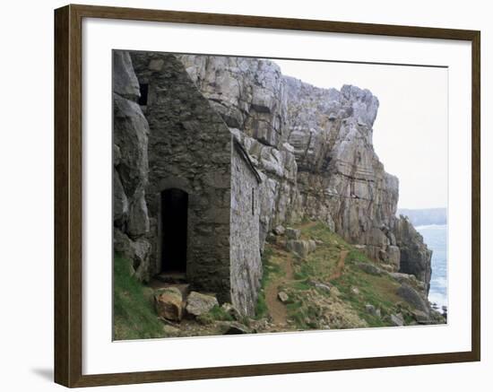 St. Govan's Celtic Chapel Dating from the 11th Century, St. Govan's Head, Wales-Pearl Bucknall-Framed Photographic Print