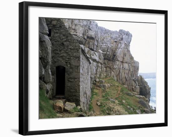 St. Govan's Celtic Chapel Dating from the 11th Century, St. Govan's Head, Wales-Pearl Bucknall-Framed Photographic Print