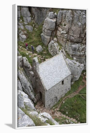 St. Govan's Chapel, St. Govan's Head, Near Pembroke, Pembrokeshire, Wales, United Kingdom, Europe-Stuart Black-Framed Photographic Print