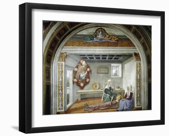 St. Gregory Announcing to St. Fina Her Approaching Death, 1475-Domenico Ghirlandaio-Framed Giclee Print