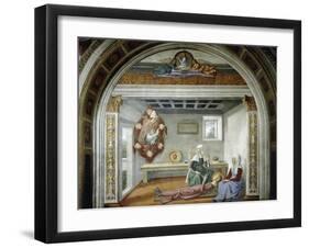 St. Gregory Announcing to St. Fina Her Approaching Death, 1475-Domenico Ghirlandaio-Framed Giclee Print