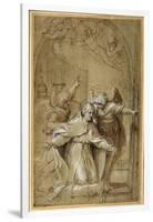 St Gregory Attended by Angels Praying for Souls in Purgatory-Annibale Carracci-Framed Giclee Print