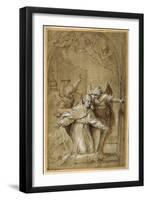 St Gregory Attended by Angels Praying for Souls in Purgatory-Annibale Carracci-Framed Premium Giclee Print