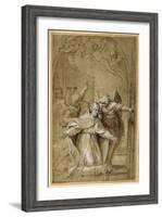 St Gregory Attended by Angels Praying for Souls in Purgatory-Annibale Carracci-Framed Giclee Print