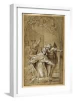 St Gregory Attended by Angels Praying for Souls in Purgatory-Annibale Carracci-Framed Giclee Print