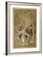 St Gregory Attended by Angels Praying for Souls in Purgatory-Annibale Carracci-Framed Giclee Print