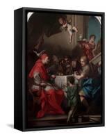 St. Gregory the Great Having Dinner with Christ Pilgrim-Antonio Balestra-Framed Stretched Canvas