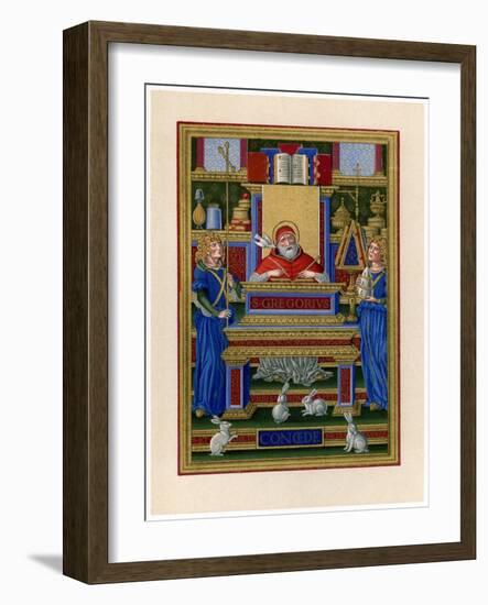 St Gregory the Great Receiving Inspiration from the Holy Spirit, C1490-null-Framed Giclee Print