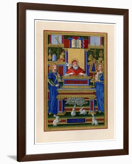 St Gregory the Great Receiving Inspiration from the Holy Spirit, C1490-null-Framed Giclee Print